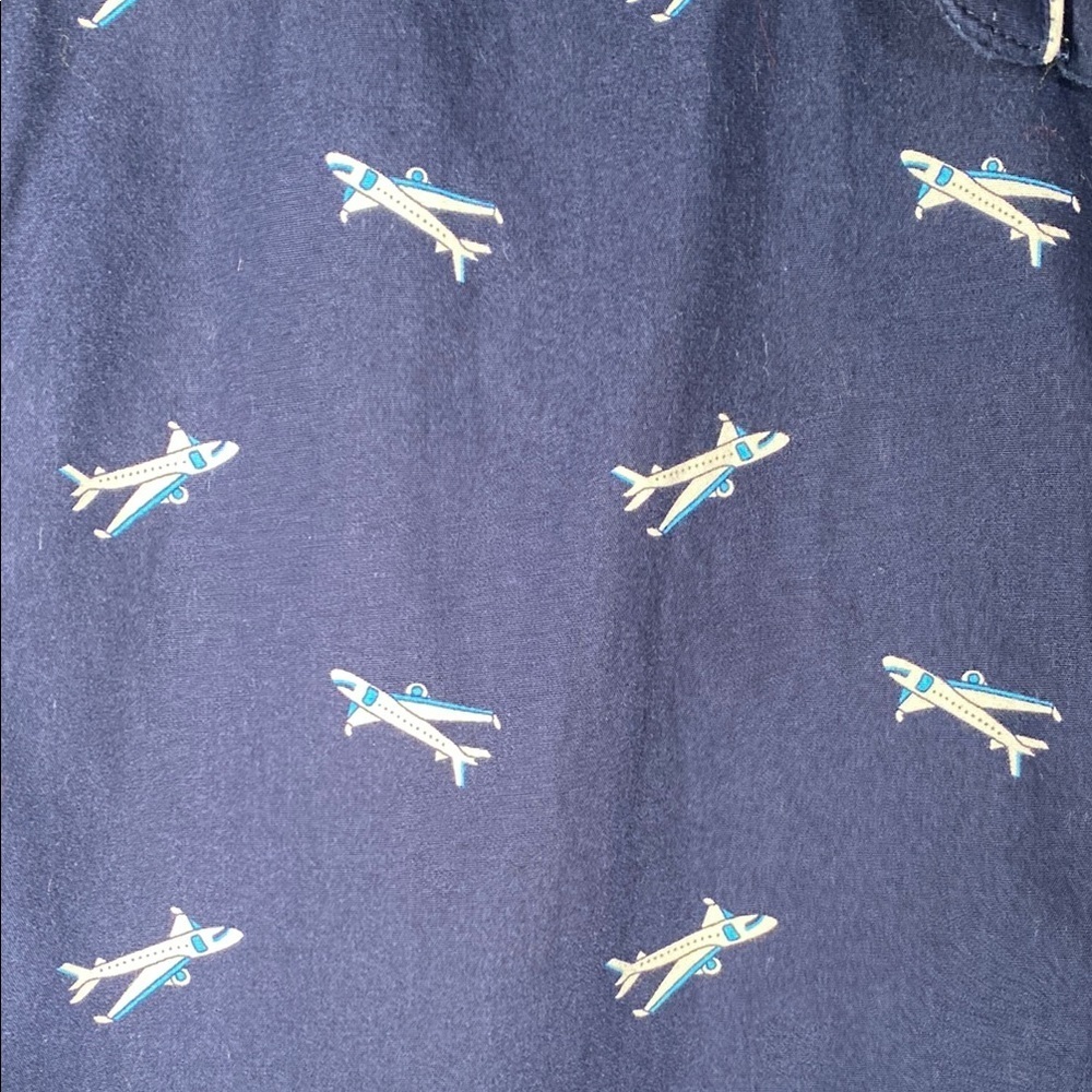 Boys Denim & Flower Button Up Navy Blue Shark Print Shirt Size XL - Picture 4 of 6